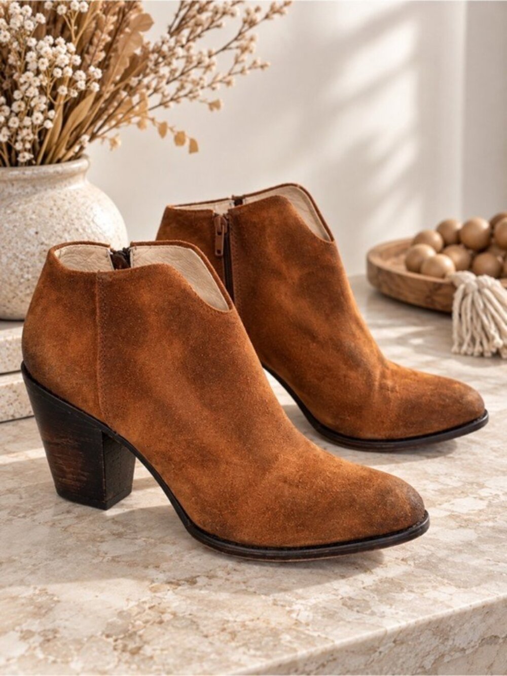Freebird by Steven Brown DETRT Suede Ankle Booties Size 7 Western Boho